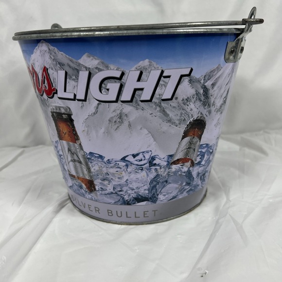Coors Light "The Silver Bullet" Beer Ice Bucket Advertising Americana Breweriana - Picture 2 of 16